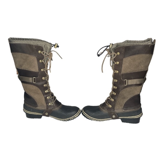 Sorel Conquest Carly Il WP Winter Duck Boots Brown Tan Size 10 - Picture 5 of 11